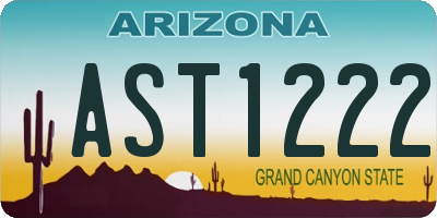 AZ license plate AST1222