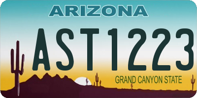 AZ license plate AST1223