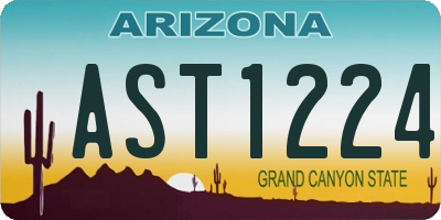 AZ license plate AST1224