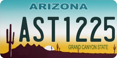 AZ license plate AST1225