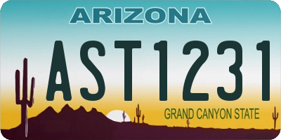 AZ license plate AST1231