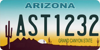 AZ license plate AST1232