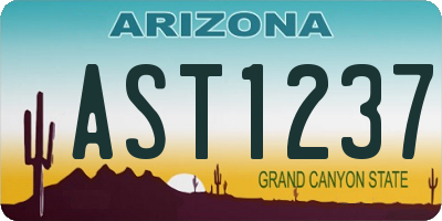AZ license plate AST1237