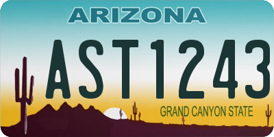AZ license plate AST1243