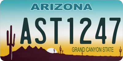 AZ license plate AST1247