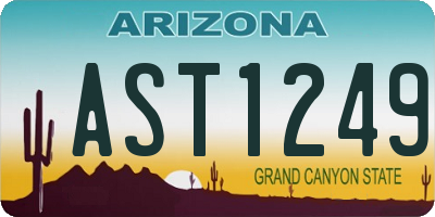 AZ license plate AST1249