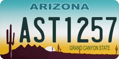 AZ license plate AST1257