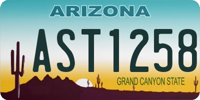 AZ license plate AST1258