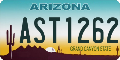 AZ license plate AST1262
