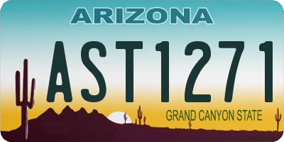 AZ license plate AST1271