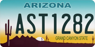 AZ license plate AST1282
