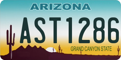 AZ license plate AST1286