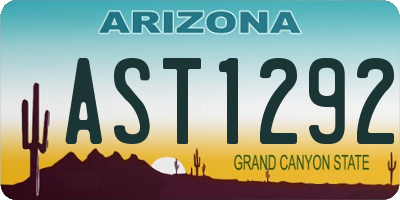 AZ license plate AST1292