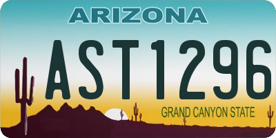 AZ license plate AST1296