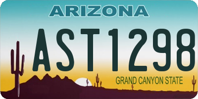 AZ license plate AST1298