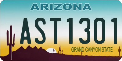 AZ license plate AST1301