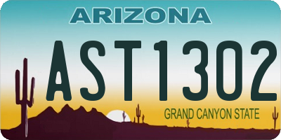 AZ license plate AST1302