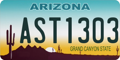 AZ license plate AST1303