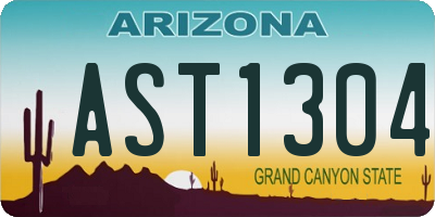 AZ license plate AST1304