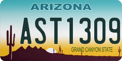 AZ license plate AST1309