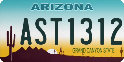 AZ license plate AST1312