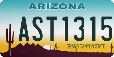 AZ license plate AST1315