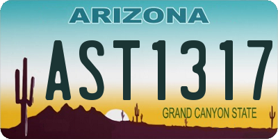 AZ license plate AST1317