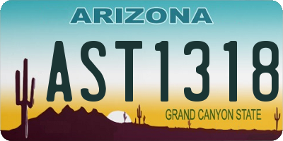AZ license plate AST1318