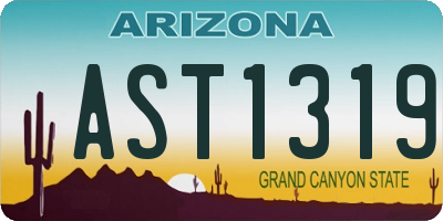 AZ license plate AST1319