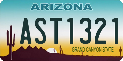 AZ license plate AST1321