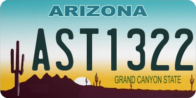 AZ license plate AST1322