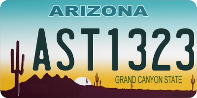 AZ license plate AST1323