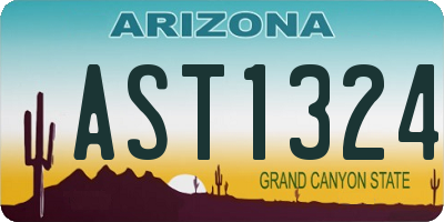 AZ license plate AST1324