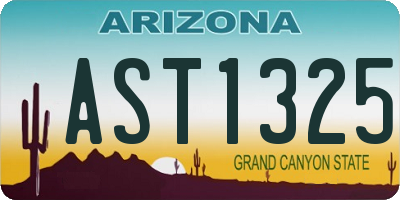 AZ license plate AST1325
