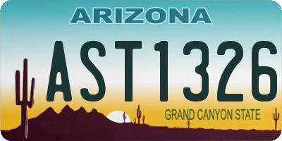 AZ license plate AST1326