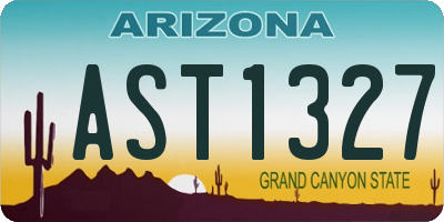 AZ license plate AST1327