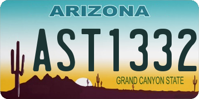 AZ license plate AST1332