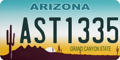 AZ license plate AST1335
