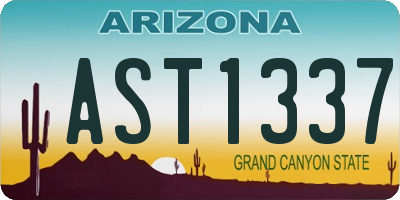 AZ license plate AST1337