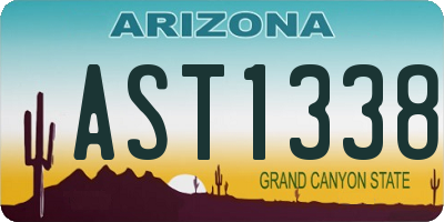 AZ license plate AST1338