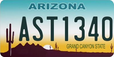 AZ license plate AST1340