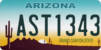 AZ license plate AST1343