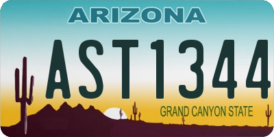 AZ license plate AST1344