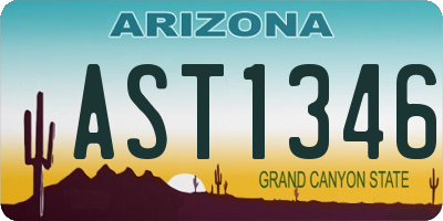 AZ license plate AST1346
