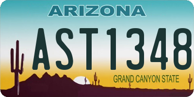 AZ license plate AST1348