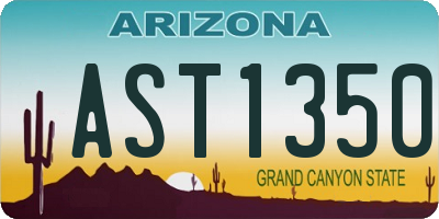 AZ license plate AST1350