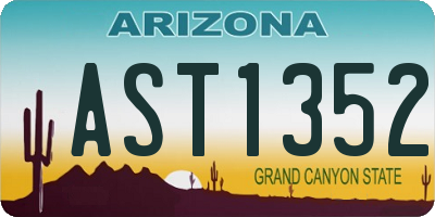 AZ license plate AST1352