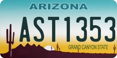 AZ license plate AST1353