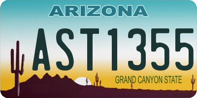 AZ license plate AST1355