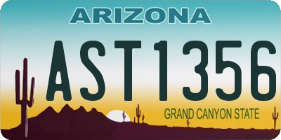AZ license plate AST1356
